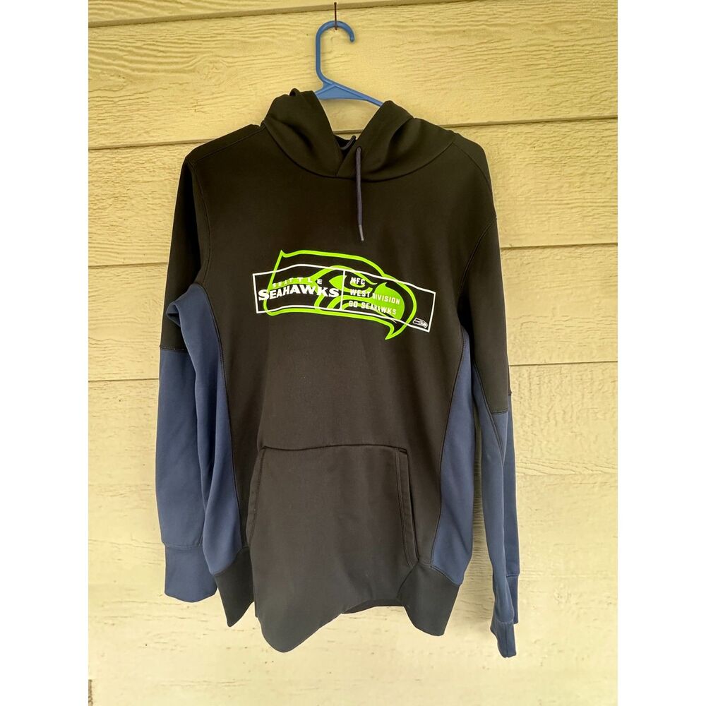 Nike Seattle Seahawks Therma-FIT Color Block Pullover Hoodie Men's Size S